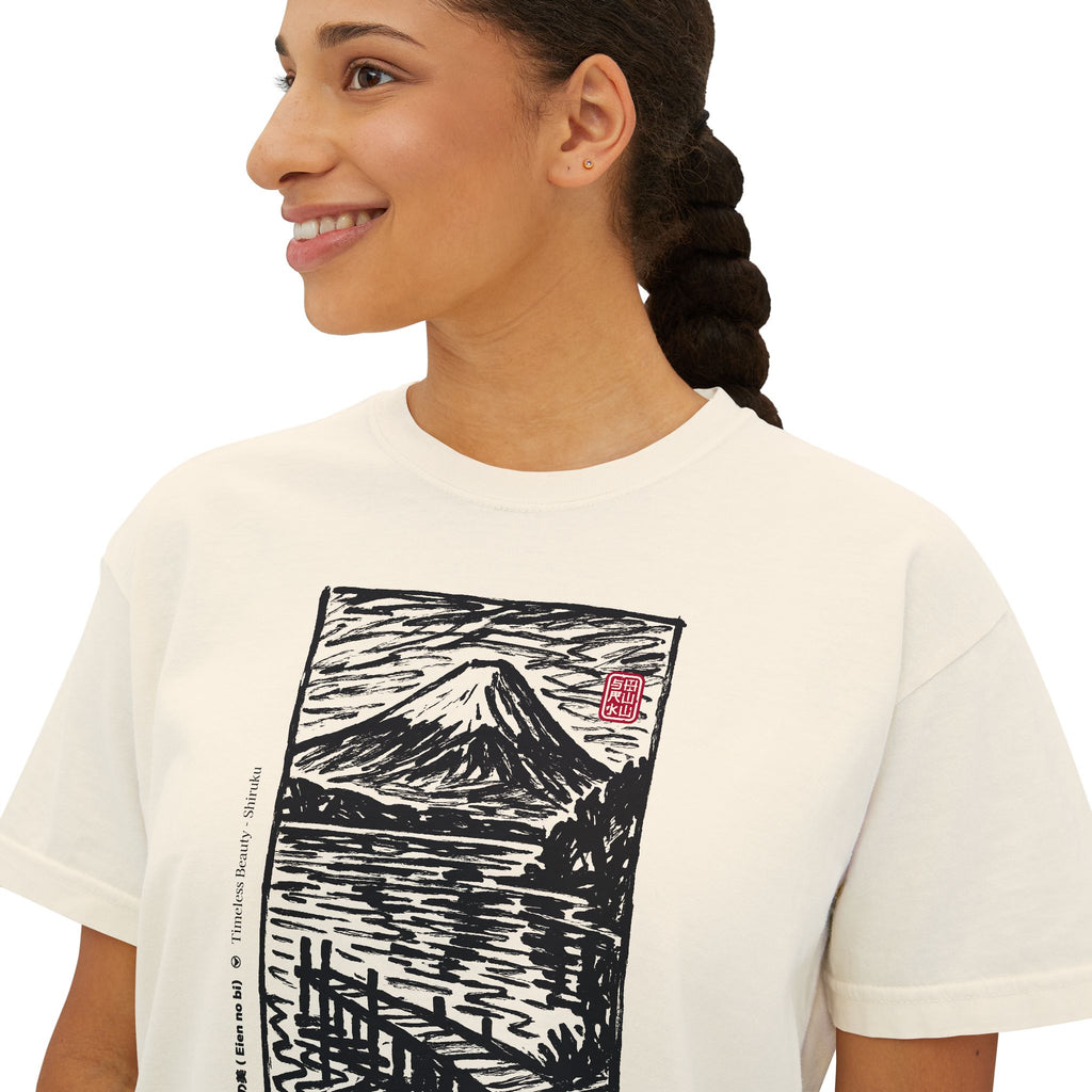 Women’s Boxy Tee – Mount Fuji Ukiyo-e Japanese Art | Legendmaster 3776