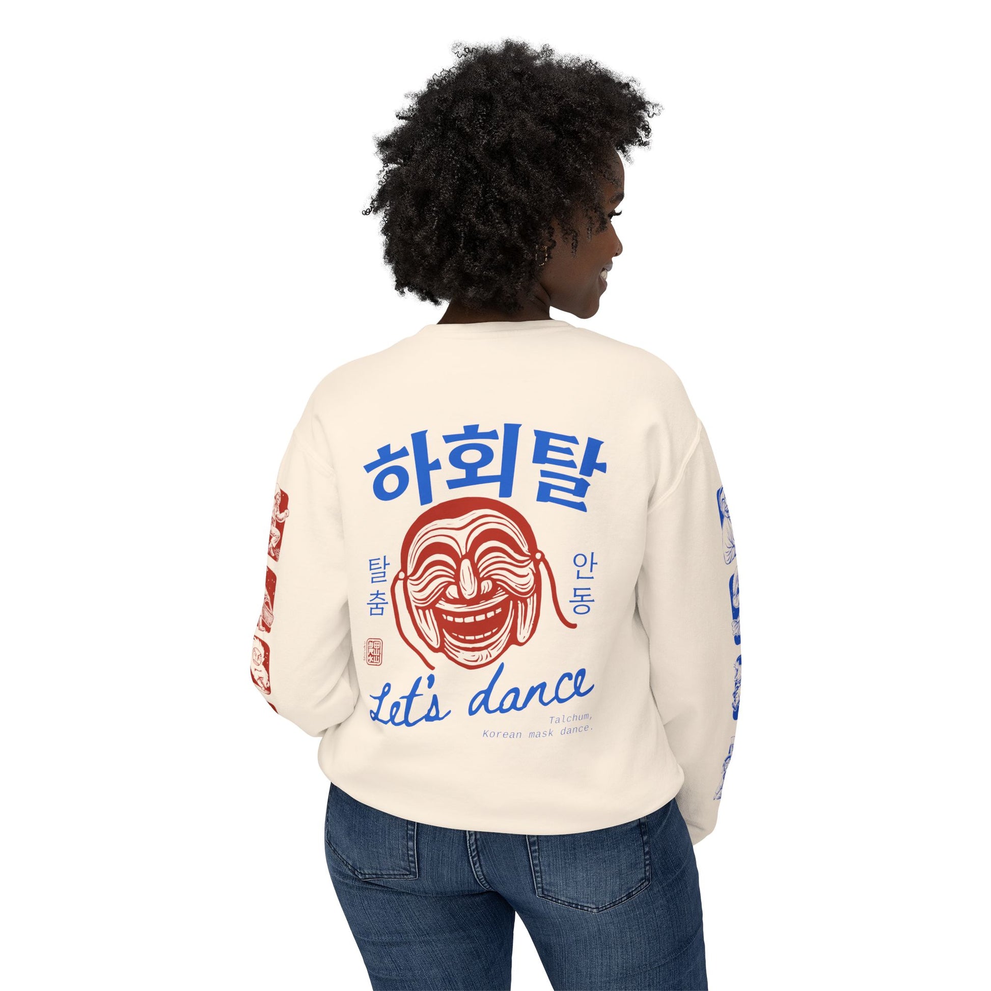 K-Culture Streetwear Crewneck | Vintage Korean Mask Dance Talchum Sweatshirt