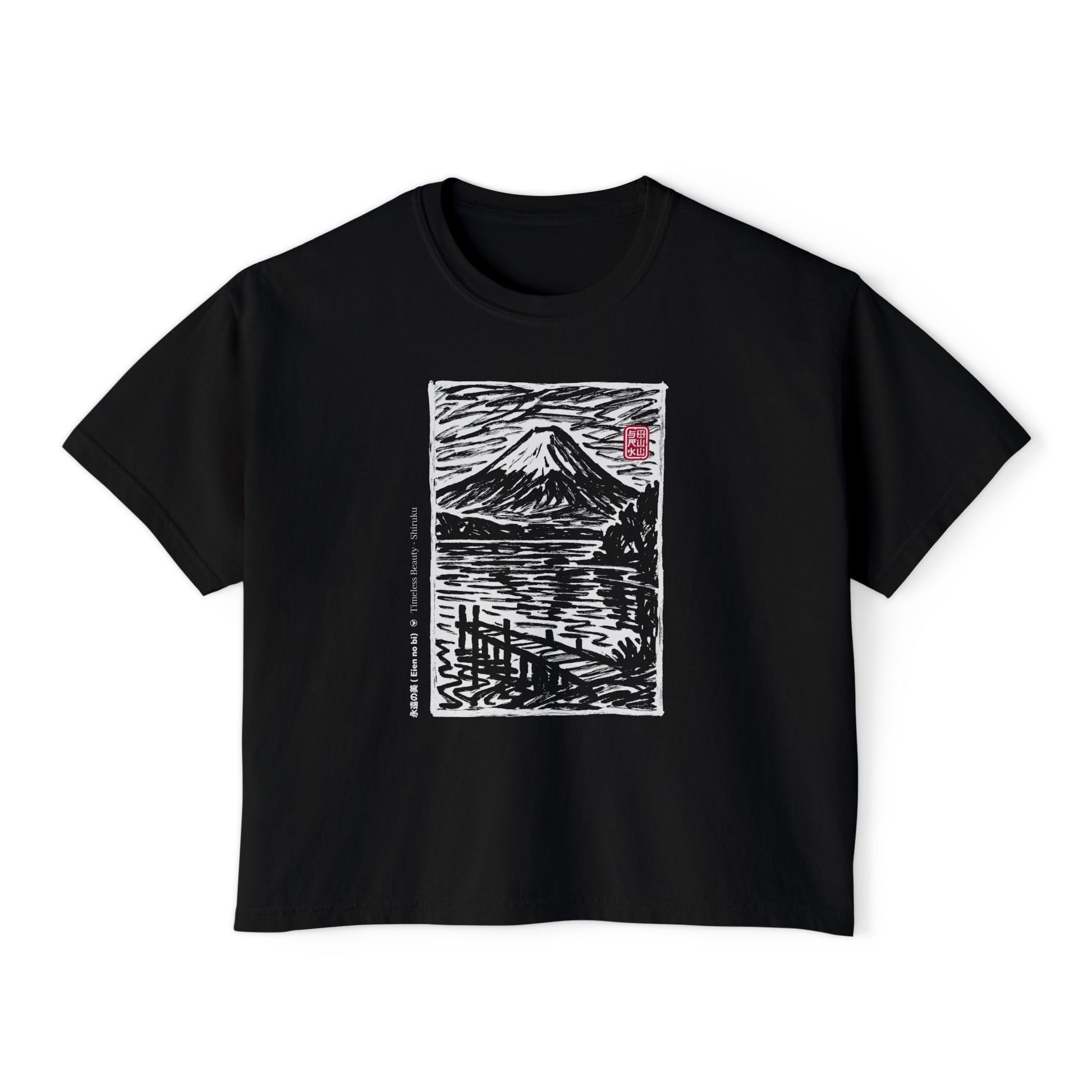 Women’s Boxy Tee – Mount Fuji Ukiyo-e Japanese Art | Legendmaster 3776
