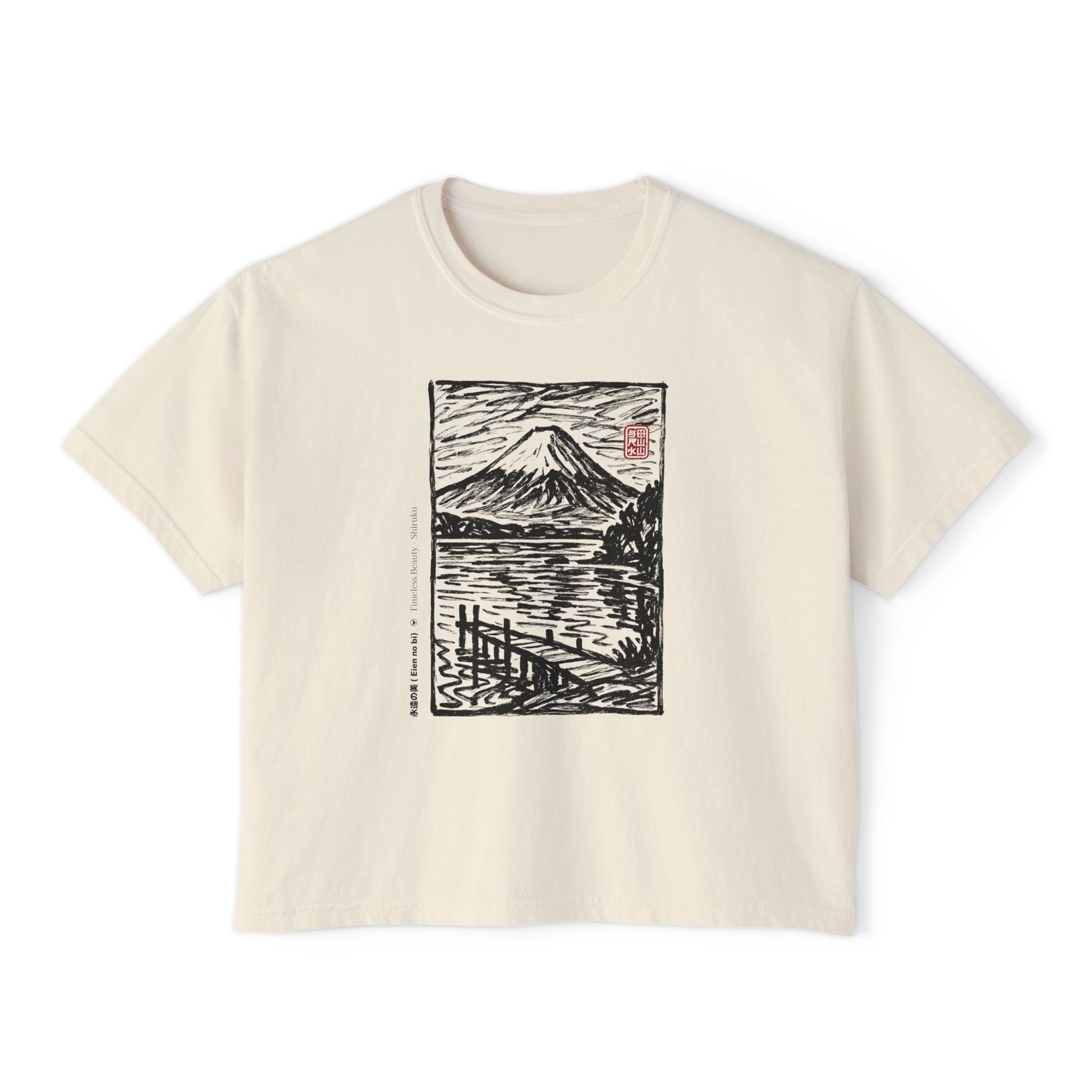 Women’s Boxy Tee – Mount Fuji Ukiyo-e Japanese Art | Legendmaster 3776